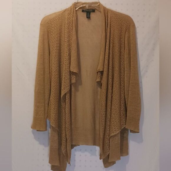 Lauren Ralph Lauren Sweaters - Ralph Lauren's Gift Cardigan Sweater Long Sleeve Tan Women's Large